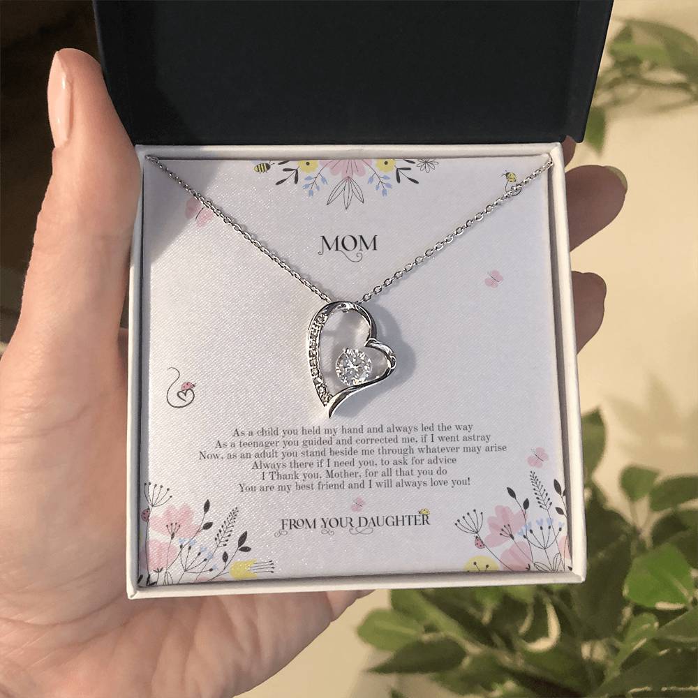Heart Pendant From Daughter - Thank You For All That You Do - Forever Love Necklace