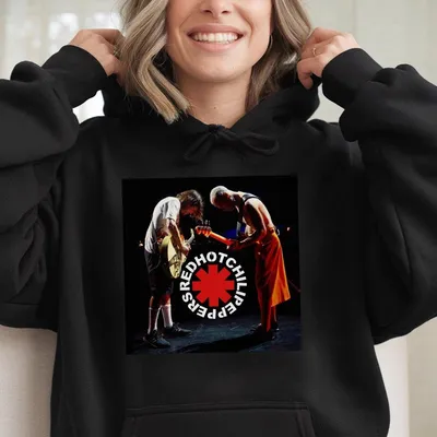 Red Hot Chili Peppers Concert Hoodie Black Unisex Graphic Hoodie Music Merch For Fans All Sizes S 5xl Rock Band Hoodie