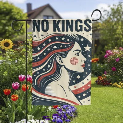 No Kings Liberty Garden Flag, Anti Monarchy Political Yard Banner, 4th Of July Protest Decor, Revolutionary Usa Outdoor Freedom Sign Vertical Garden Flag