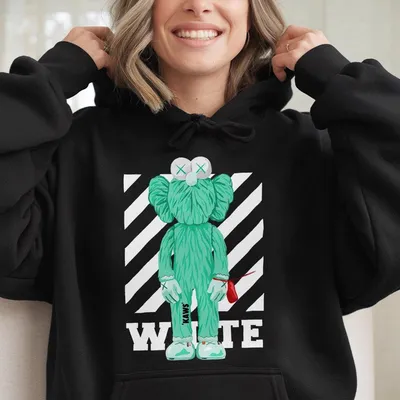 Retro Off Black Kaws Lime Hoodie For Men For Unisex For Women,Menswear