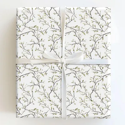 Bloom Where You Willow - Gift Wrap for Christmas, Holidays Wrapping Paper, Christmas Wrapping Paper