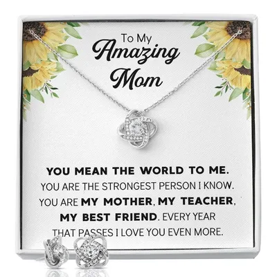 Cubic Zirconia Jewelry Set for Mom, Mothers Day Gift for Mom from Daughter, Mother of Groom Gift from Son, Presents for Mom Birthday