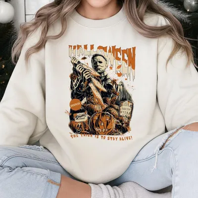 Vintage Michael Myers Halloween Sweatshirt Michael Myers Sweatshirt Horror Movies Sweatshirt Trendy Halloween Sweatshirt Unisex Gr