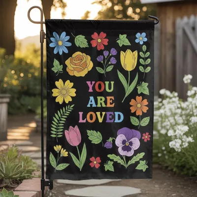 You Are Loved Garden Flag, House Flag Decor Vertical Garden Flag