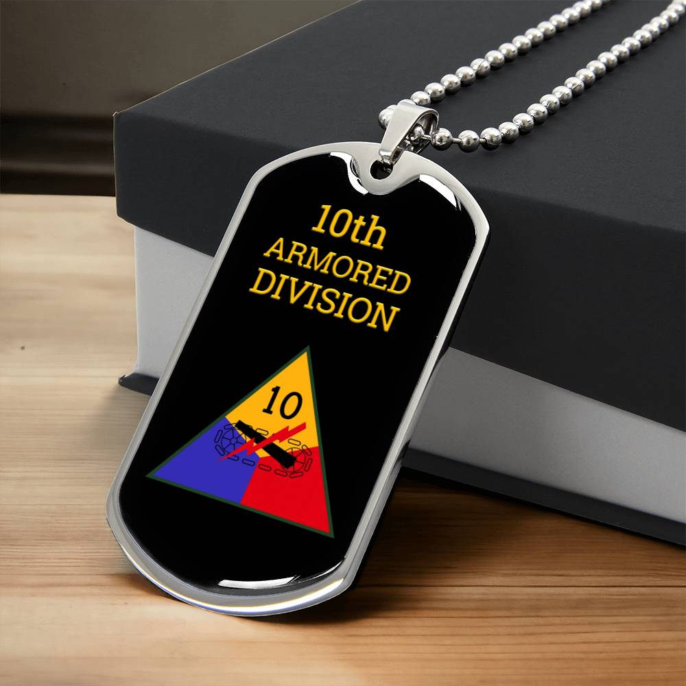 Awesome Dog Tag For 10Th Armored Division - Army Tag Necklace, Dog Tag
