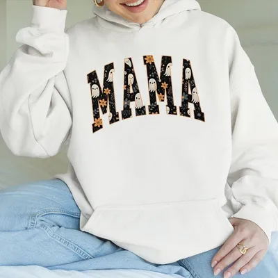 Retro Cute Ghost Hoodie, Women’S Fall Pumpkin Season Graphic Hoodie, Vintage Halloween Top