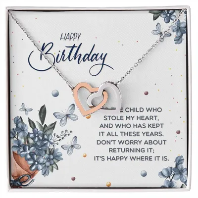 Birthday Gift For Her -Stolen My Heart Necklace Interlocking Hearts Necklace