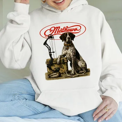Gsp Dog Hunting With Mathews Archery Unisex Hoodie Dog Hunt Camo Hoodie Gift For Dog Lovers Archery Lovers Hunting Season