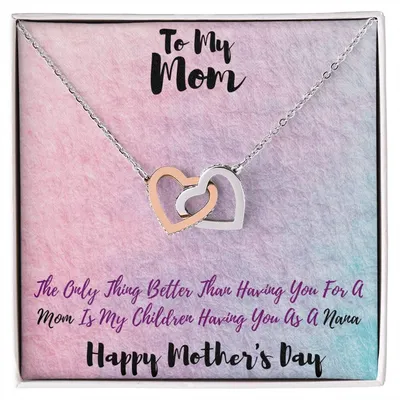 Happy Mothers Day Interlocking Hearts Interlocking Hearts Necklace