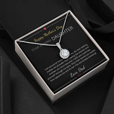 Happy Mother's Day Gift For Daughter From Dad - Mother's Day Necklace For Daughter - Happy Mother's Day To Your Daughter Jewelry - Love Mom And Dad -  Dad To Daughter Necklace Jewelry Gift Love Dad To Daughter Necklace - Mom And Dad Anniversary Gift