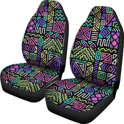Neon Native Aztec Pattern Print Universal Fit Car Seat Covers