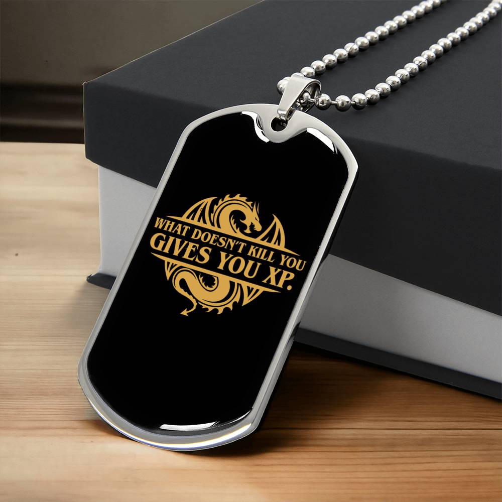 What Doesn't Kill You Dog Tag - Army Tag Necklace, Dog Tag
