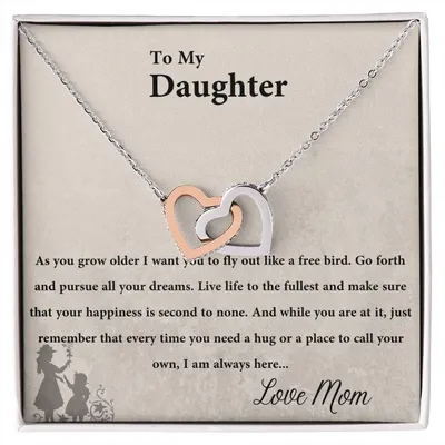 To My Daughter Interlocked Necklace Interlocking Hearts Necklace
