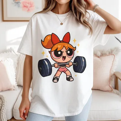 Cute Y2k Blossom Powerpuf Gym Girl Graphic T-Shirt Gym T-Shirt Graphic Gym T-Shirt Vintage T-Shirt Gym T-Shirt Women