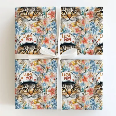 Mom's Favorite Maine Coon - Gift Wrap for Christmas, Holidays Wrapping Paper, Christmas Wrapping Paper