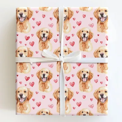 Love on the Dog - Gift Wrap for Christmas, Holidays Wrapping Paper, Christmas Wrapping Paper