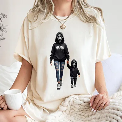 Horror Halloween Character Mama Family T-Shirt Halloween Mama T-Shirt Horror Mama T-Shirt Spooky Mama T-Shirt Halloween T-Shirt