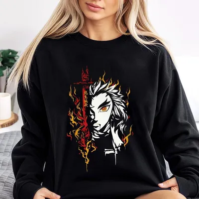 Demon Slayer 2025 Rengoku Ver 5 Sweatshirt – Anime Color Graphic Sweatshirt – Unisex Sweatshirt, Sweatshirt For Men & Women, Classic Cotton Top