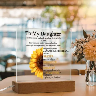 To My Daughter - You Are Braver Than You Believe - Acrylic Square Plaque
