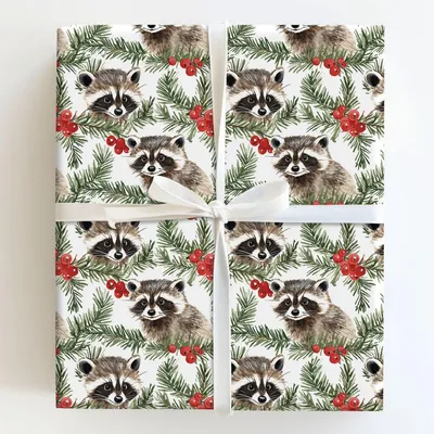 Berry Sneaky Santa - Gift Wrap for Christmas, Holidays Wrapping Paper, Christmas Wrapping Paper