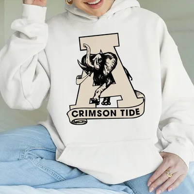 Alabama Crimson Tide Fashion Hoodie, Classic Front And Back Logo Graphic Hoodie, Casual College Game Day Outfit