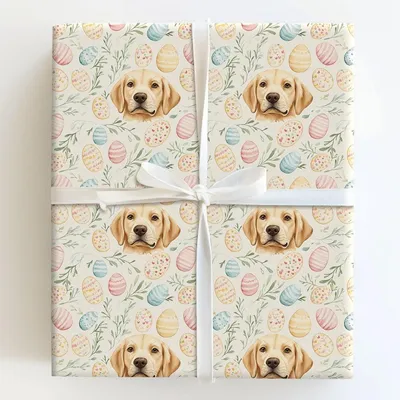 Easter Eggs with the Yellow Lab - Gift Wrap for Christmas, Holidays Wrapping Paper, Christmas Wrapping Paper