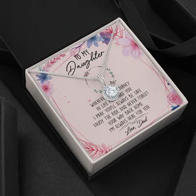 To My Daughter Forever Love Necklace Birthday Gift From Dad - Dad And Daughter Never Forget I Love You Gift From Dad - Daughter Wedding Day Gift From Dad - Love Knot Necklace For Daughter - Meaningful Necklace For Daughter