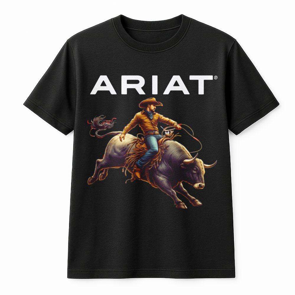 Ariat Rodeo Bull Riding T-Shirt – Western Cowboy Ranch T-Shirt With ...