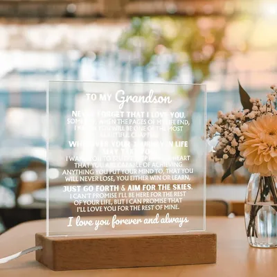 To My Grandson - I Love You Forever - Acrylic Square Plaque