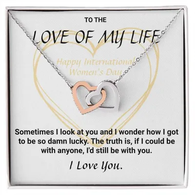 International Women'S Day Connected Hearts Necklace Interlocking Hearts Necklace