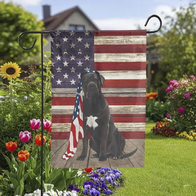 Cane Corso Dog Patriotic Independence Day House Flag , Cane Corso Dog America Usa Happy 4th Of July Memorial Garden Flag Decor, Double Sided Home Decorative Yard Flag Vertical Garden Flag
