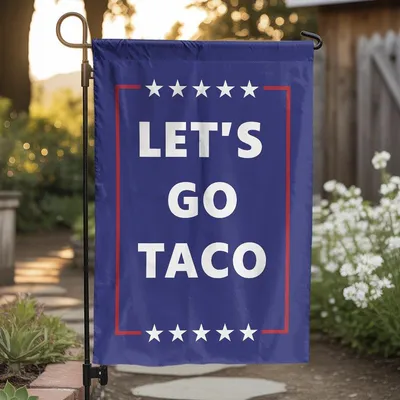 Let'S Go Taco Vertical Flag, Humorous Garden Decor, American Style Party Flag Vertical Garden Flag