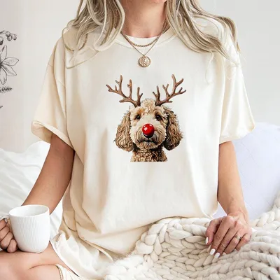 Christmas Goldendoodle T-Shirt, Christmas Dog T-Shirt, Dog Lover Gift