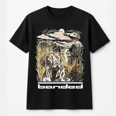 Banded Hunting Dog Wildlife Retriever Graphic T-Shirt, Outdoor Duck Hunting Gear For Men, Banded Waterfowl Apparel
