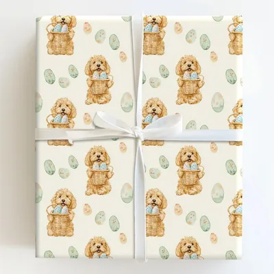 Hoppy Doodle Basket - Gift Wrap for Christmas, Holidays Wrapping Paper, Christmas Wrapping Paper