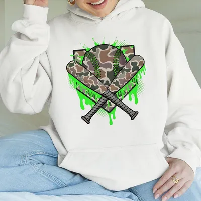 Baseball Drip For Men Ice Cream Dripping Men Baseball Camo Hoodie Graphic Hoodie,Trendy Camo Baseball Boy,Camo Girl,Vintage Camo Youth Hoodie