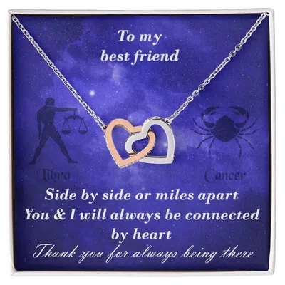 Libra To Cancer Best Friend Interlocked Hearts Necklace Interlocking Hearts Necklace
