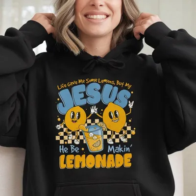 Youth Jesus Lemonade Hoodie, Life Gave Me Lemons He Be Makin’ Lemonade Hoodie, Inspirational Christian Hoodie For Youth, Faith Gift