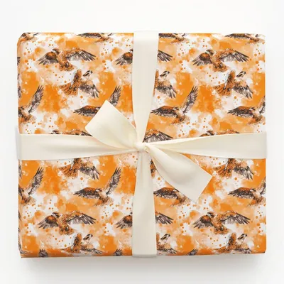 Flight Orange - Gift Wrap for Christmas, Holidays Wrapping Paper, Christmas Wrapping Paper
