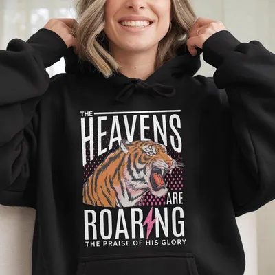 Retro 90s The Heavens Are Roaring Christian Hoodie, Bible Verse Aesthetic Graphic Hoodie, Jesus Apparel, Christians Gifts