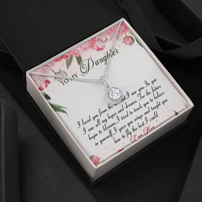To My Daughter Forever Love Necklace - To Daughter From Mom Necklace - Mom And Daughter Never Forget I Love You Gift From Mom - Daughter Wedding Day Gift From Mom - Dad To Daughter Necklace Jewelry Gift Love Mom - Dad Anniversary Gift