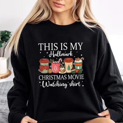 Christmas Movie Watching This Is My Hallmark Sweatshirt Red Sweatshirt Holiday Movie Night Gift