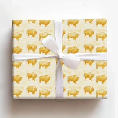 Go West Gold - Gift Wrap for Christmas, Holidays Wrapping Paper, Christmas Wrapping Paper