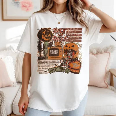 Halloween Collage T-Shirt Retro Halloween T-Shirt Spooky Season Ghost T-Shirt Halloween Cute Outfit Halloween Gift Halloween T-Shirt