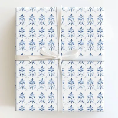 Scalloped Sapphire - Gift Wrap for Christmas, Holidays Wrapping Paper, Christmas Wrapping Paper