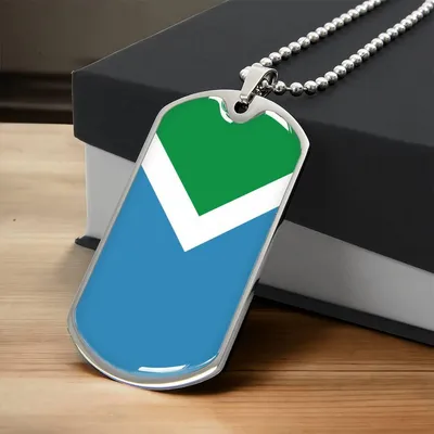 Vegan Flag Dog Tag With Military Ball Chain Necklace - Army Tag Necklace, Dog Tag