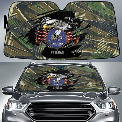 Bald Eagle American Flag Green Camo Leaf Pattern Printed Car Sun Shades Cover Auto Windshield PrintSyde