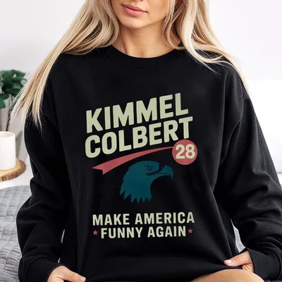 Kimmel Colbert For President 28 Sweatshirt Long Sleeve Sweatshirt Make America Funny Again First Amendment Political Humor Gift