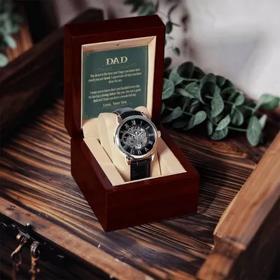 To My Dad Gift Watch Openwork Watch For Dad Watch For Men Father's Day Gift Watch Dad Birthday Gift To Dad From Son