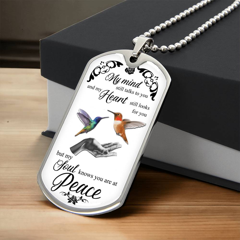 Tiny Hummingbird Necklace • Layering Necklace • Gift For Her - Army Tag Necklace, Dog Tag